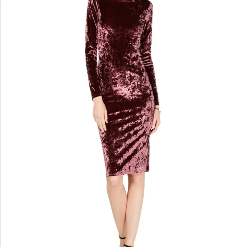 Long Sleeve Velvet Midi Dress